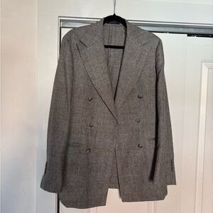 Suitsupply Grey Check Houndstooth Flannel Suit